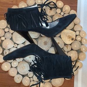 Calvin Klein fringe bootie